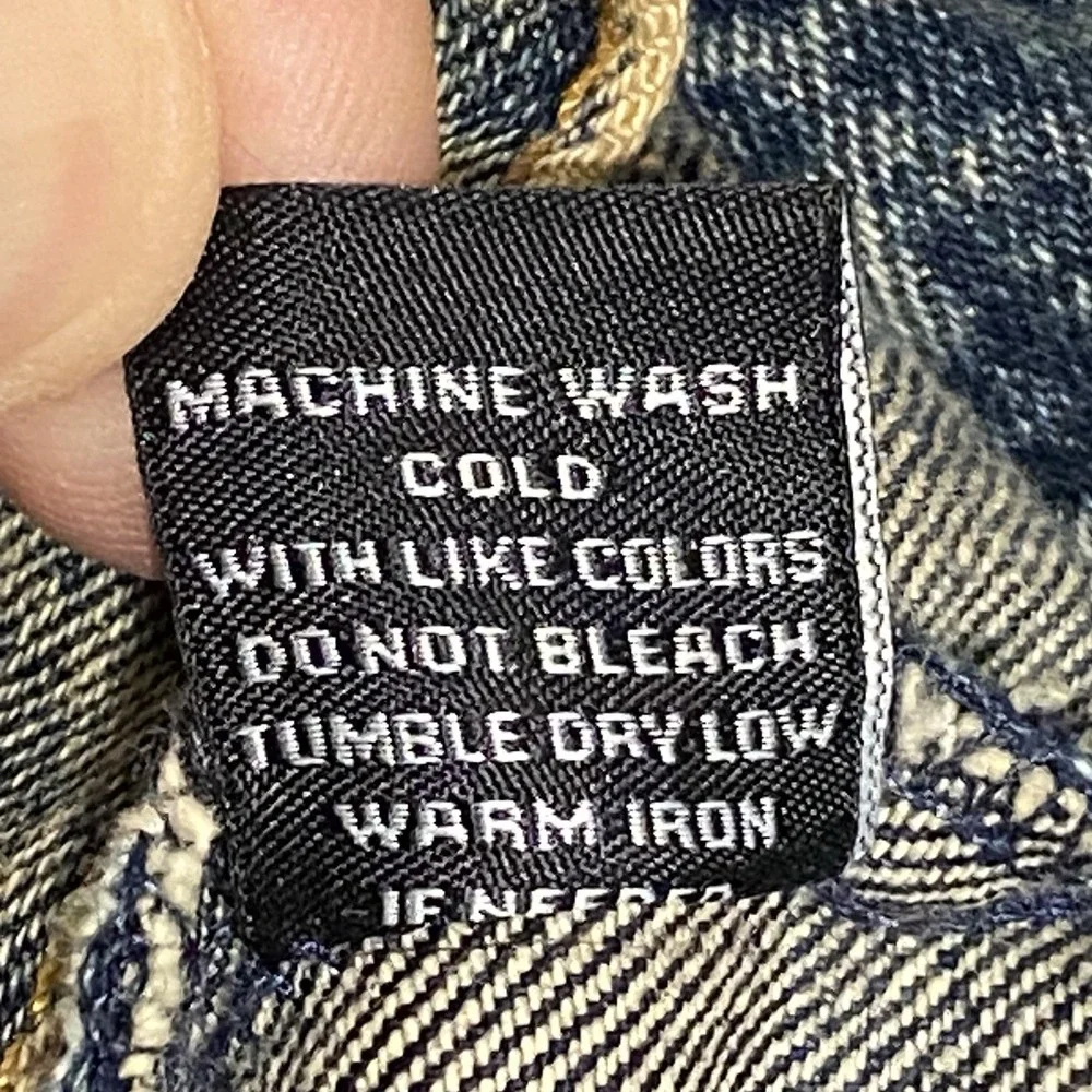 Louise Paris Mens Denim Vest Sz 3X Good Vibes Print On Back